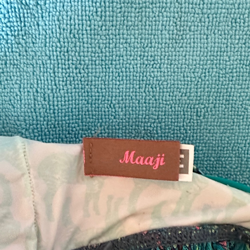 Women's Teal Printed Sleeveless maxi dress  by Maaji - Picture 6 of 8